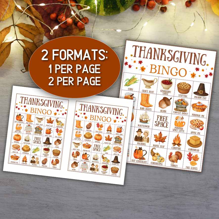 THANKSGIVING 100 BINGO CARDS - Image 7