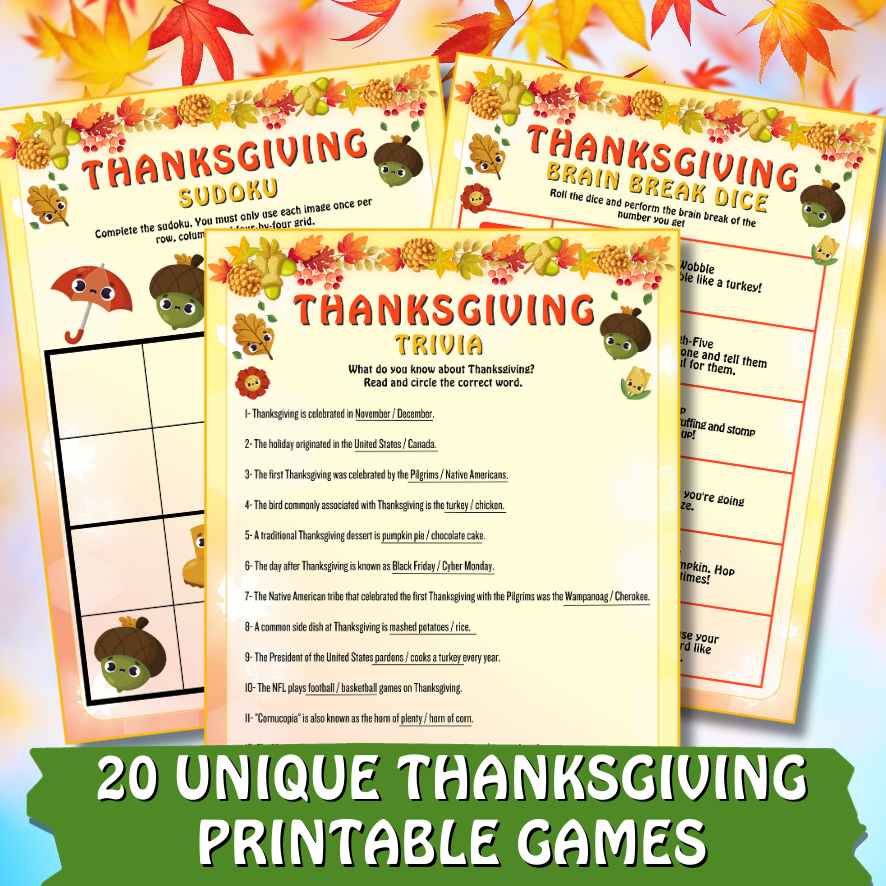 THANKSGIVING BUNDLE KIDS GAMES - Image 5