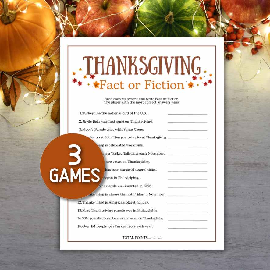 THANKSGIVING FACT OR FICTION GAME - Image 2