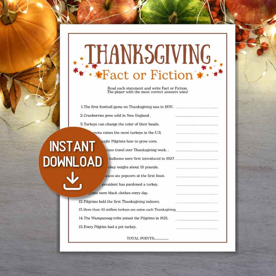 THANKSGIVING FACT OR FICTION GAME - Image 3