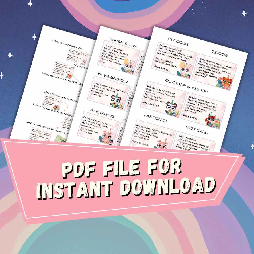 TREASURE HUNT BIRTHDAY CUTE - PRINTABLE GAME - Image 3