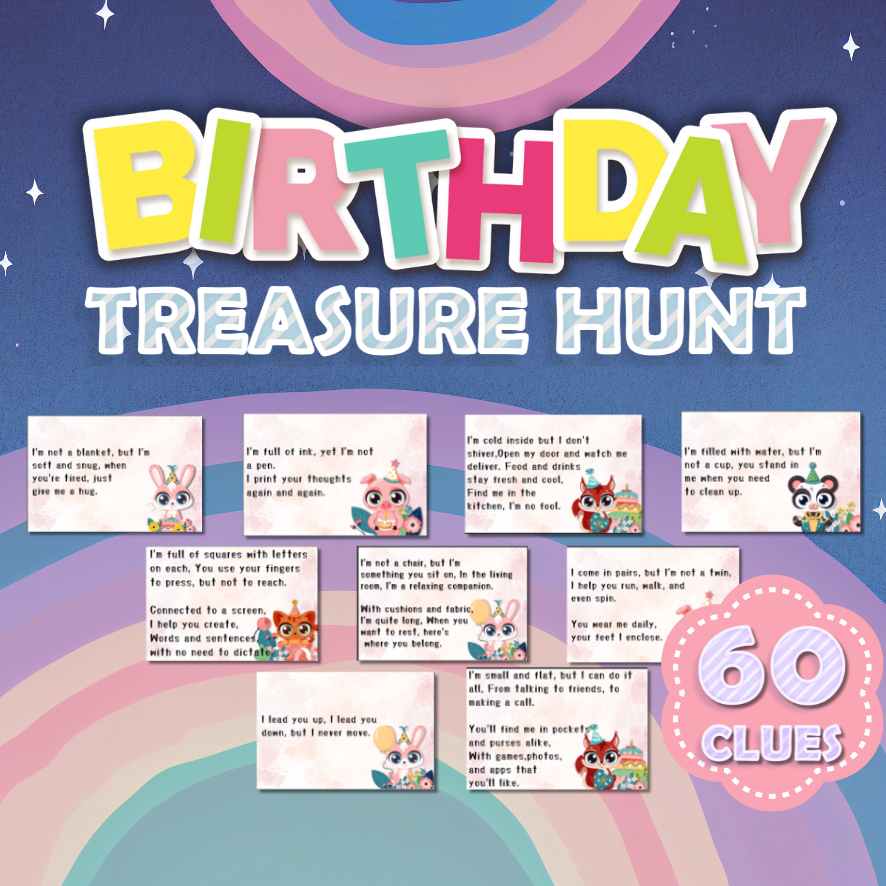TREASURE HUNT BIRTHDAY CUTE - PRINTABLE GAME - Image 4