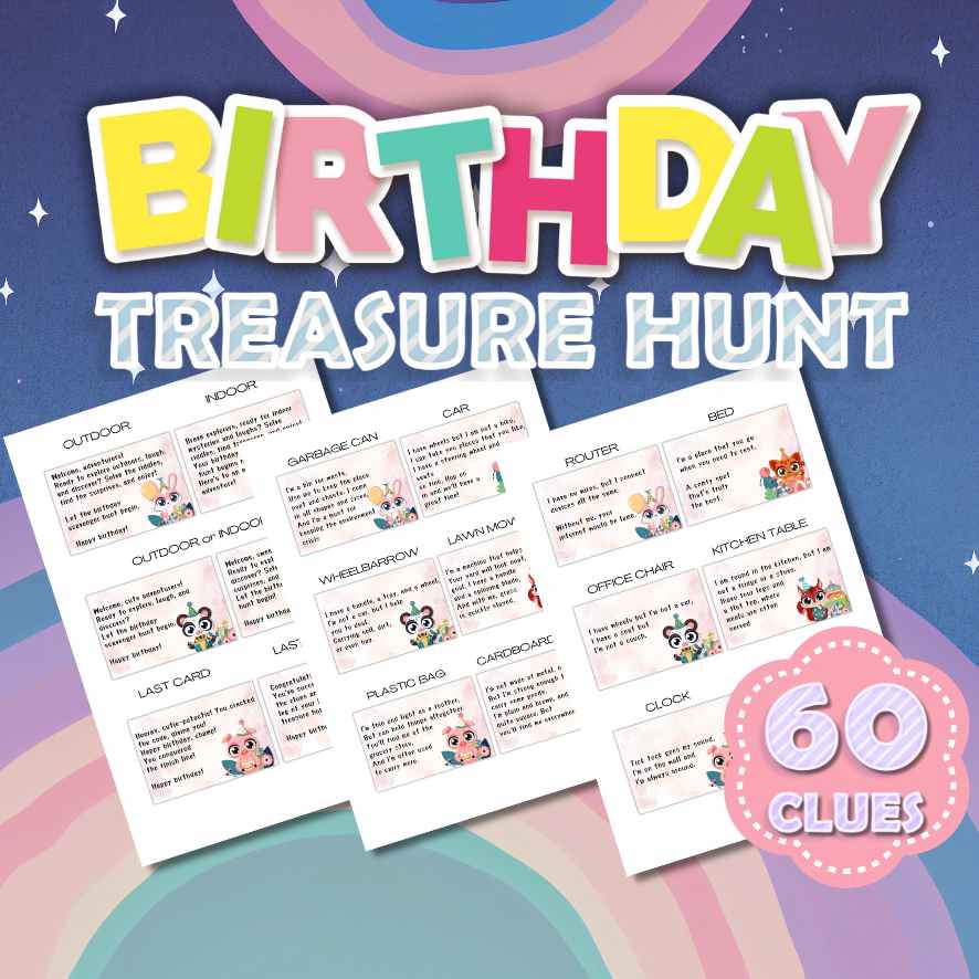 TREASURE HUNT BIRTHDAY CUTE - PRINTABLE GAME - Image 5