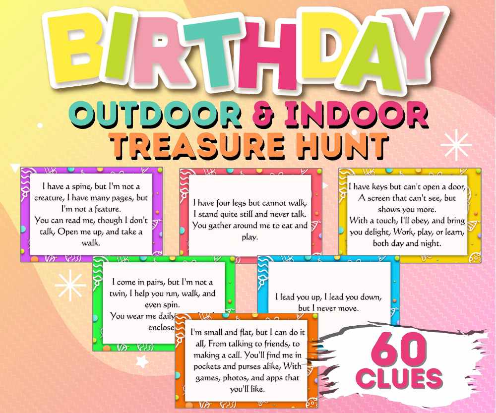 TREASURE HUNT BIRTHDAY INDOOR & OUTDOOR - PRINTABLE GAME - Image 4