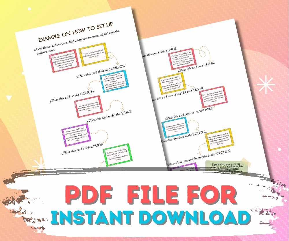 TREASURE HUNT BIRTHDAY INDOOR & OUTDOOR - PRINTABLE GAME - Image 5