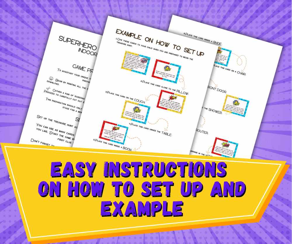 TREASURE HUNT SUPERHERO BIRTHDAY INDOOR & OUTDOOR - PRINTABLE GAME - Image 7