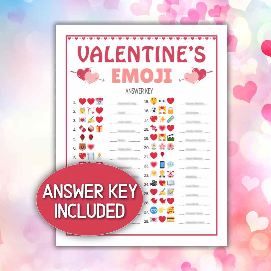 VALENTINE EMOJI GAME WITH ANSWERS - Image 3