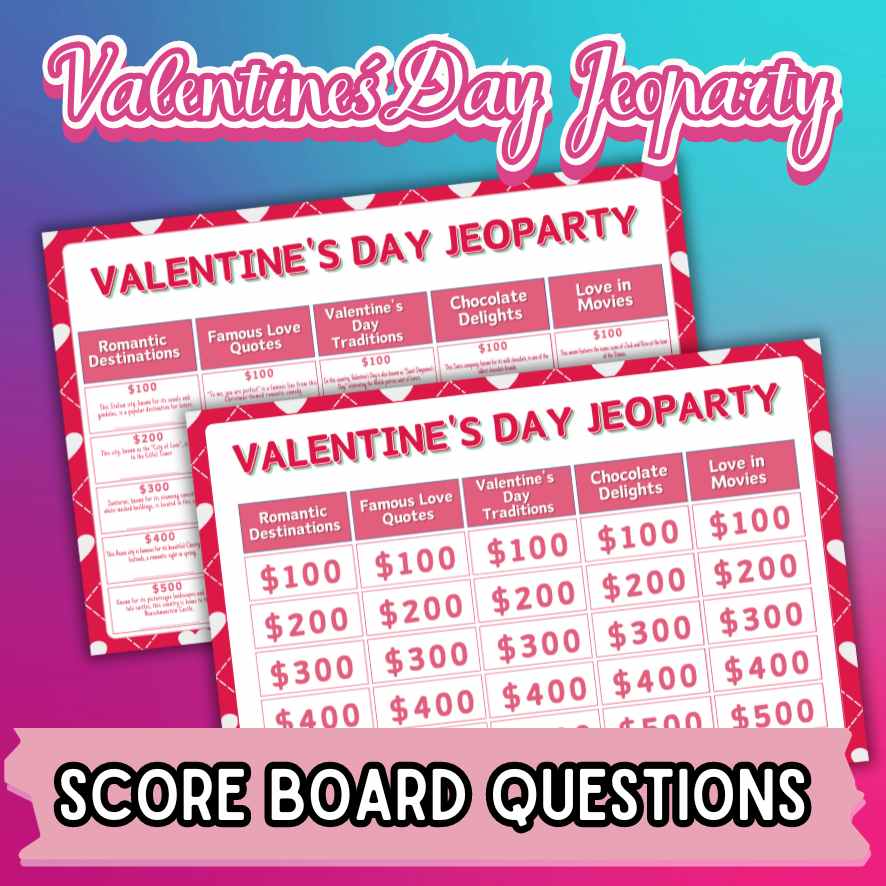 VALENTINES GAME JEOPARDY PRINTABLE - Image 3
