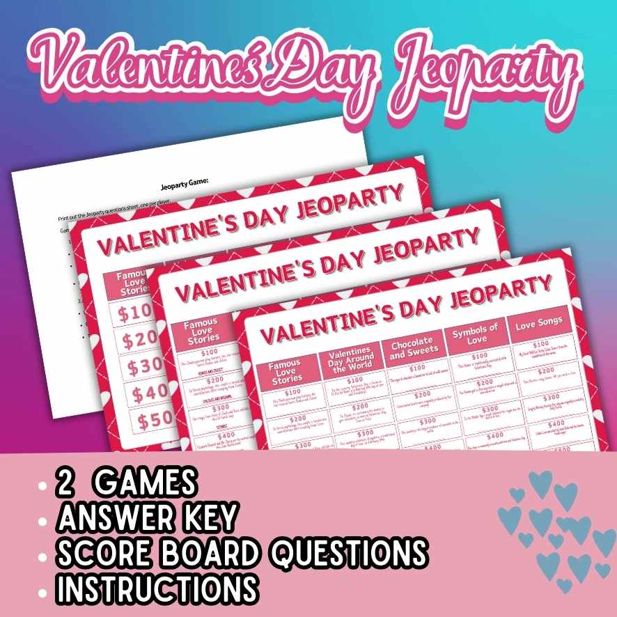 VALENTINES GAME JEOPARDY PRINTABLE - Image 4