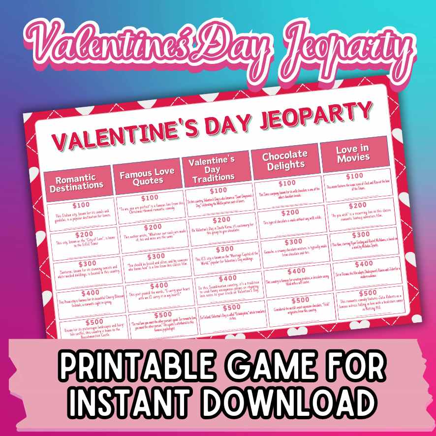 VALENTINES GAME JEOPARDY PRINTABLE - Image 5