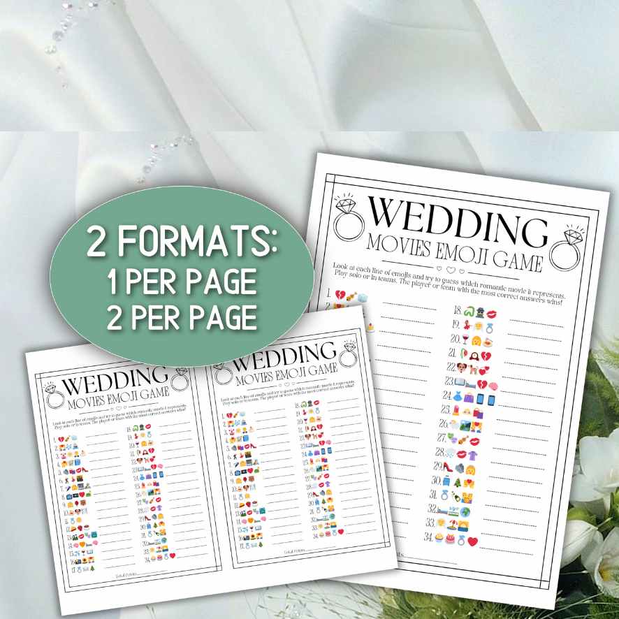 WEDDING EMOJI GAME PRINTABLE - Image 4