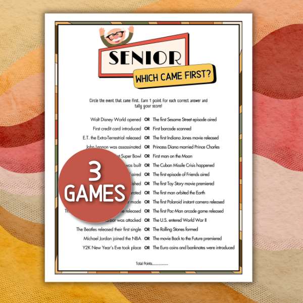 WHICH CAME FIRST SENIORS GAMES - Image 5