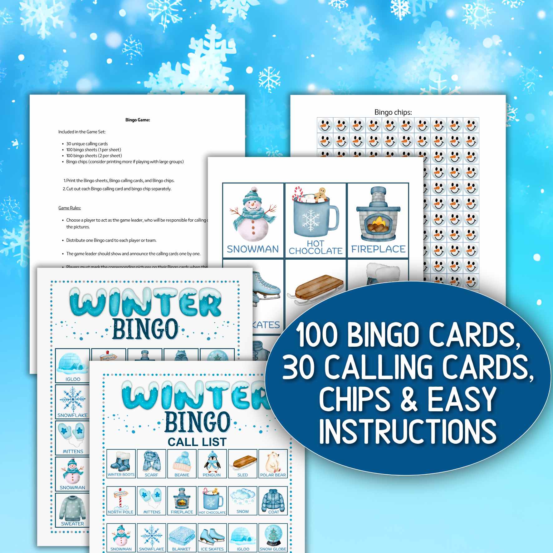 WINTER BINGO 100 CARDS - Image 4