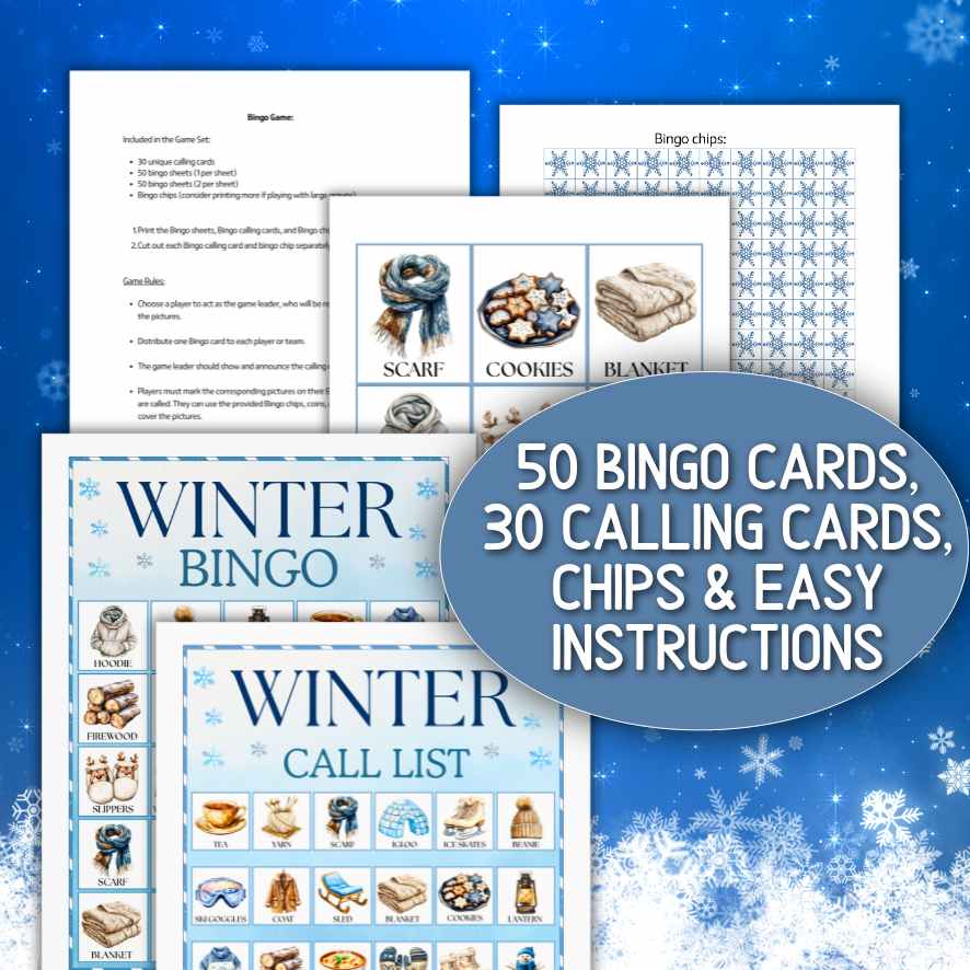 WINTER BINGO 50 CARDS PRINTABLE - Image 5