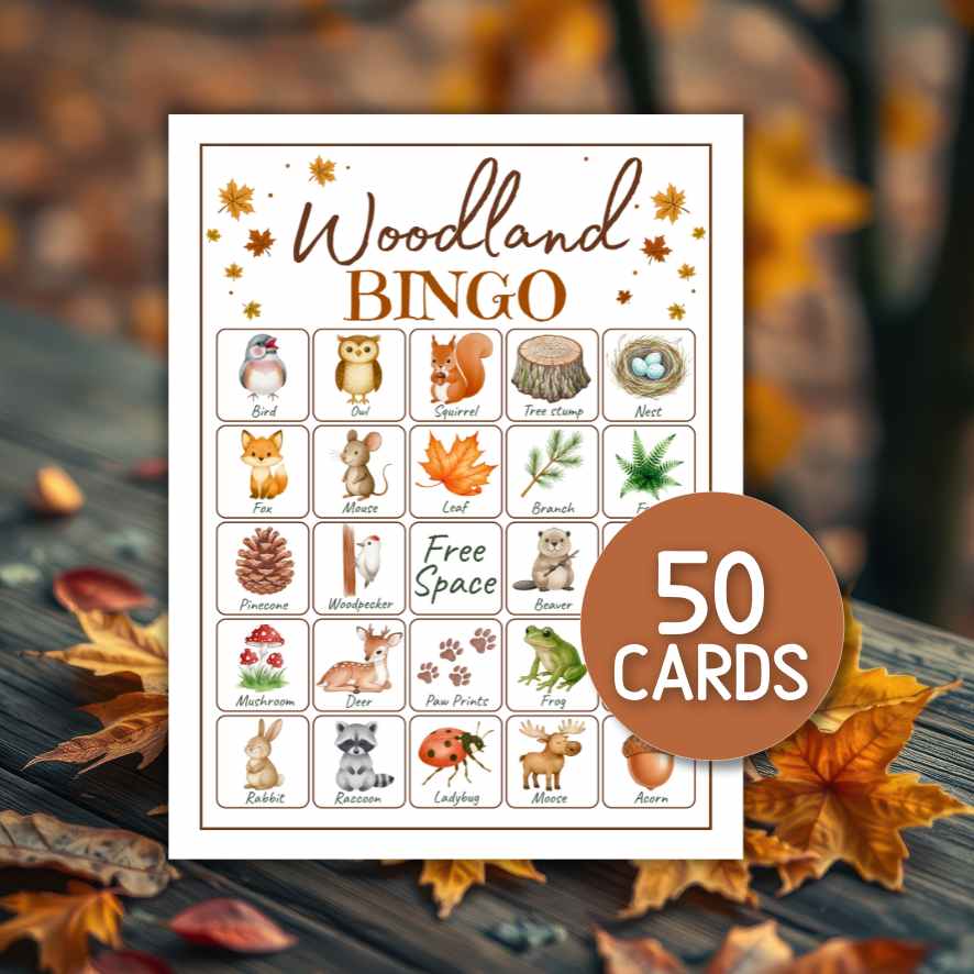 WOODLAND ANIMAL BINGO PRINTABLE - Image 3