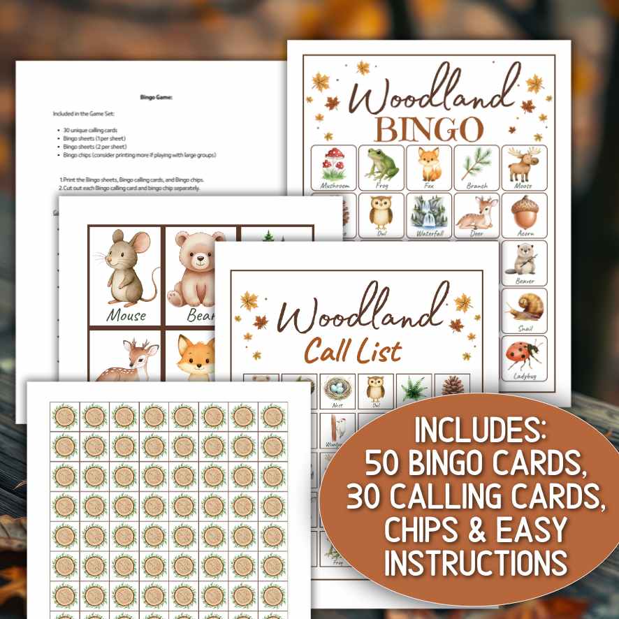 WOODLAND ANIMAL BINGO PRINTABLE - Image 5
