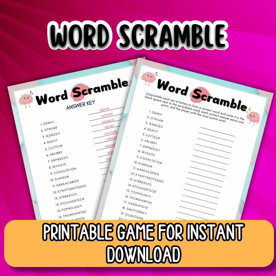 WORD SCRAMBLE GAME PRINTABLE - Image 4
